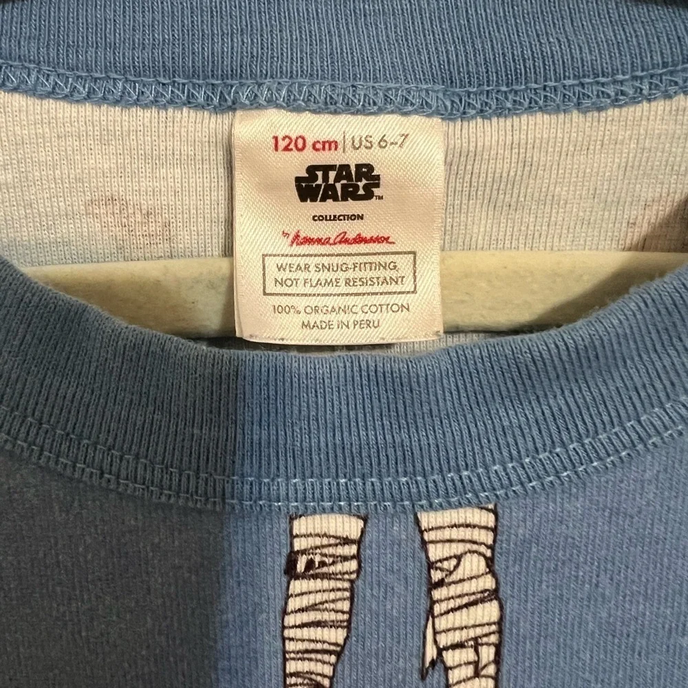 HANNA ANDERSSON Star Wars Halloween Trooper Mummy Pajama Top Size 120 US 6-7